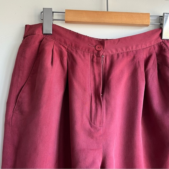 vintage relaxed 💯 silk trousers - Picture 5 of 9